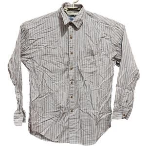 Cambridge Classics Button Up Shirt Men Size M Pink Blue White Stripe 100% Cotton